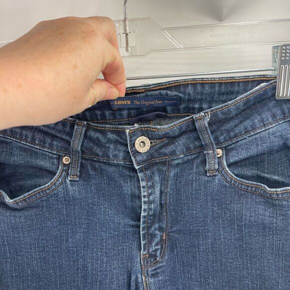 Levi's Womens Tapered Leg Jeans The Original Stretch Mid Rise Dark Wash Blue 10 - Picture 8 of 11